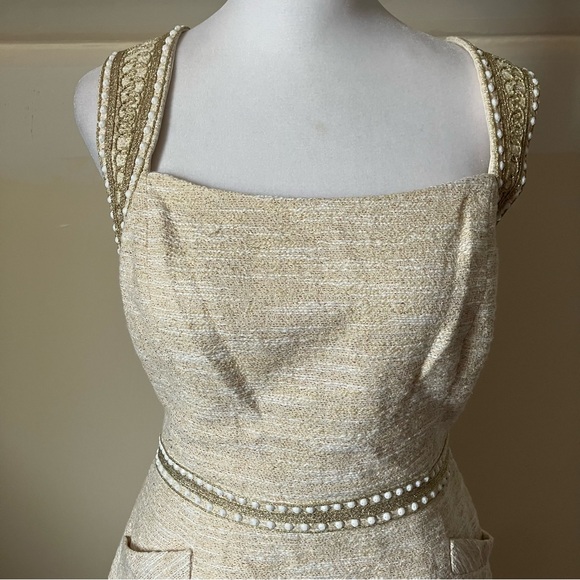 Lilly Pulitzer Dana Shift Gold Metallic Resort Boucle Dress size 8 - Picture 9 of 12